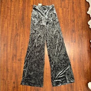 Zara Gray Velvet Flare Pants